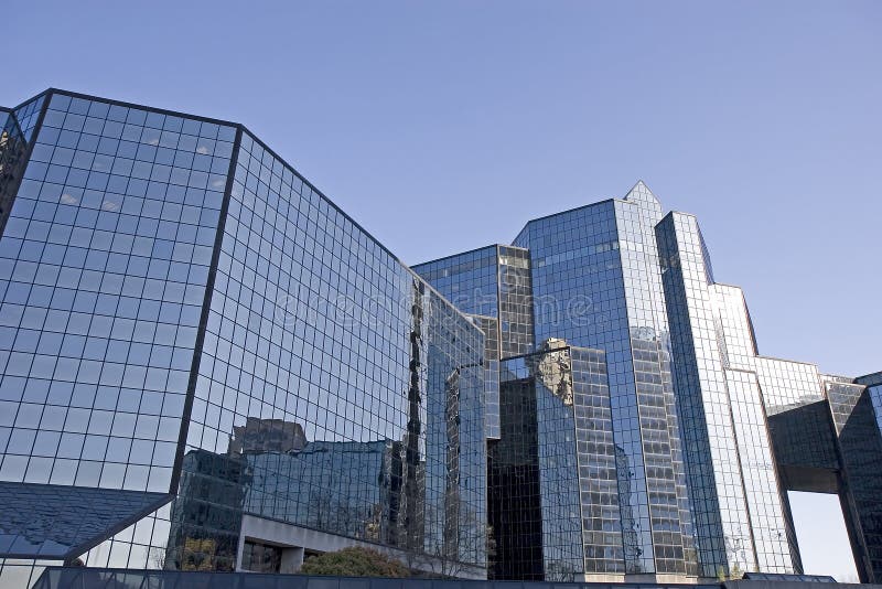 Financial Center in Blue Glass