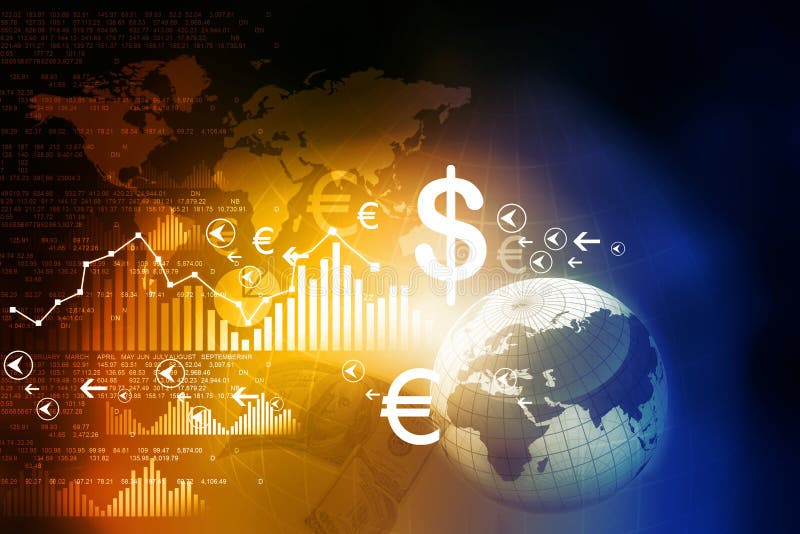 Financial charts and graphs. Backdrops, head.