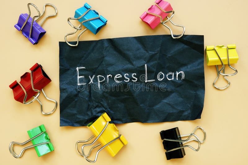 Financial Concept about Express Loan with Sign on the Page Stock Photo