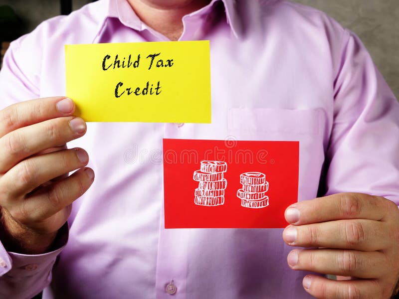 financial-concept-meaning-child-tax-credit-with-sign-on-the-piece-of