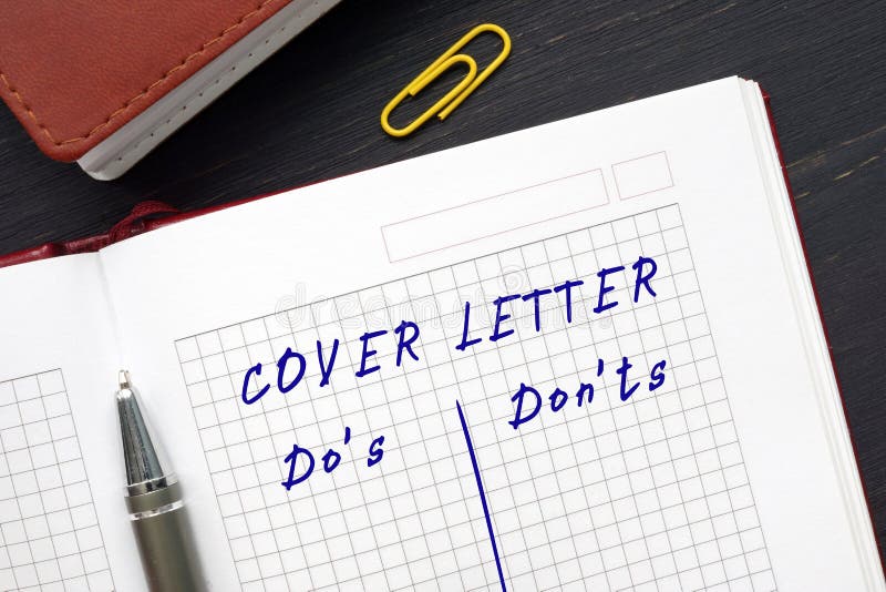 Financial concept meaning COVER LETTER Do`s and Don`ts with inscription on the piece of paper