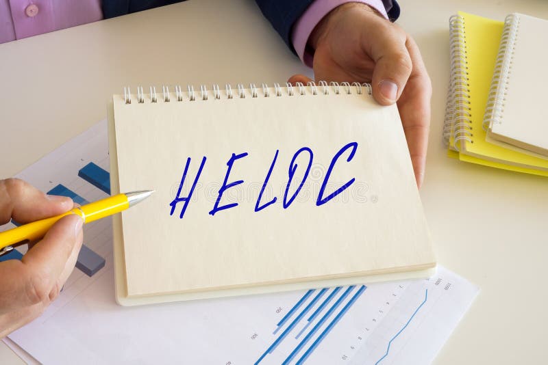 Financial Concept Meaning HELOC Home Equity Lines of Credit with Sign