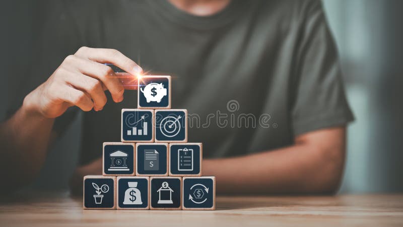 Financial concept and saving money ,investment savings ,Planning savings for future ,retirement fund ,financial preparation stock photography