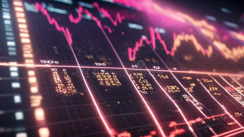 Financial Data Chart on Screen vector illustration