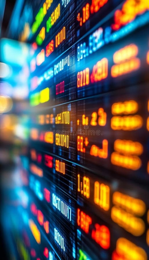 Börsenticker-Anzeige mit schwankenden globalen Marktdaten. (dreamstime.com)