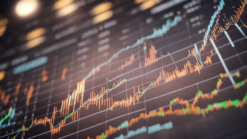 Financial Data Graph: Analysis and Insights vector illustration