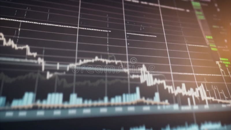 Financial Data Graph on Computer Screen royalty free illustration