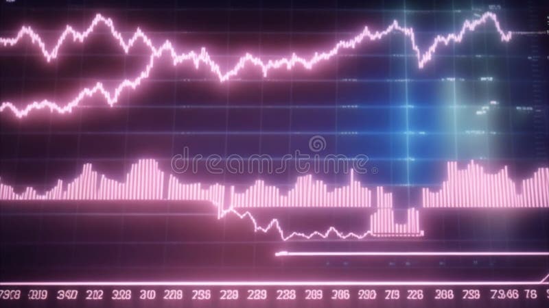 Financial Data Visualisation on a Screen stock illustration
