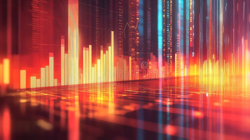 Financial data visualization charting stock market trends stock images