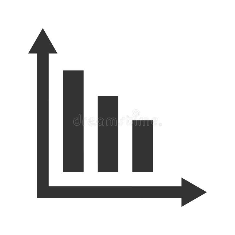 Beautiful, meticulously designed Financial decrease report icon. Decrease bar chart icon vectors
