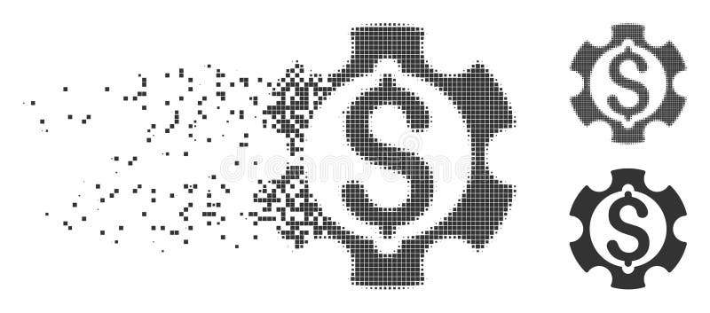 Financial Development Moving Pixel Halftone Icon vector illustration
