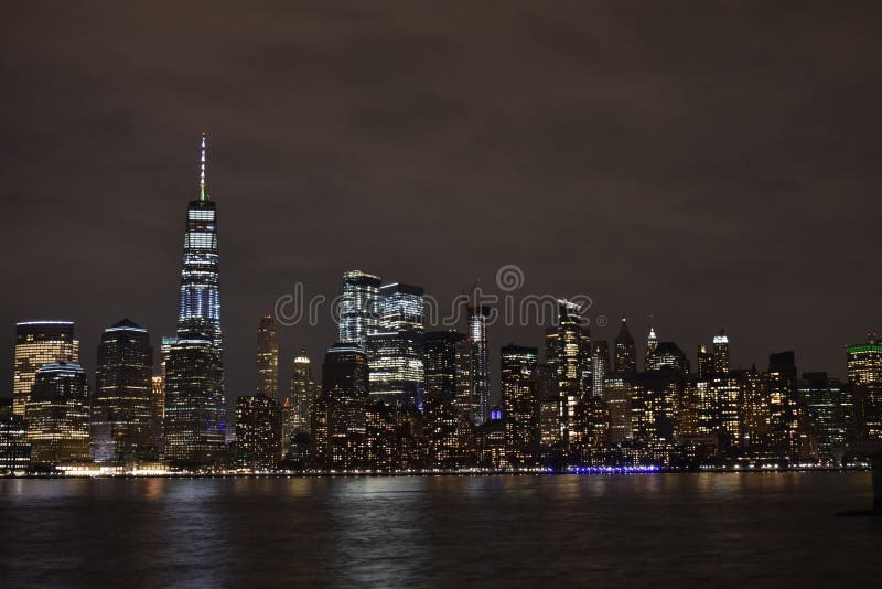 Financial District, NYC at Night -7 royalty free stock image Financial District, NYC at Night -7 royalty free stock image