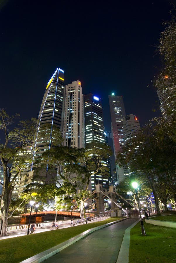 Financial district in Raffles Place - Singapore royalty free stock photo