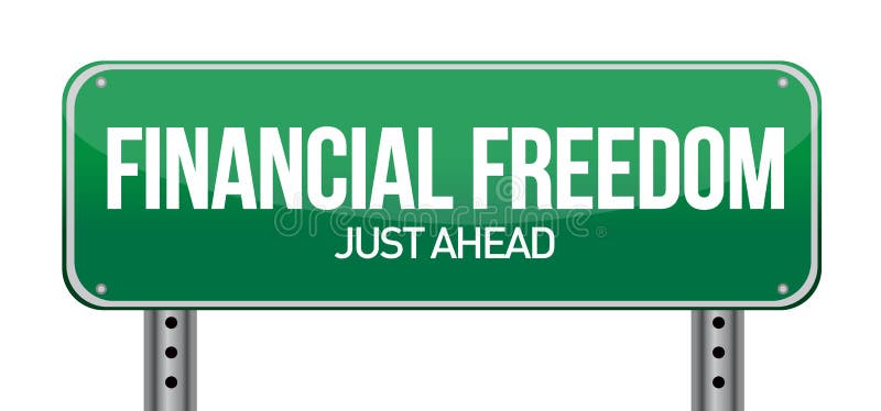 Financial freedom street sign vector illustration