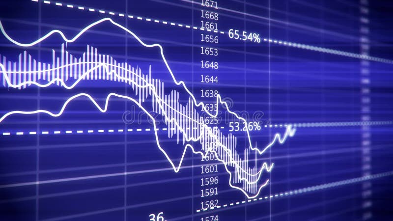 Financial graph on a computer monitor screen vector illustration