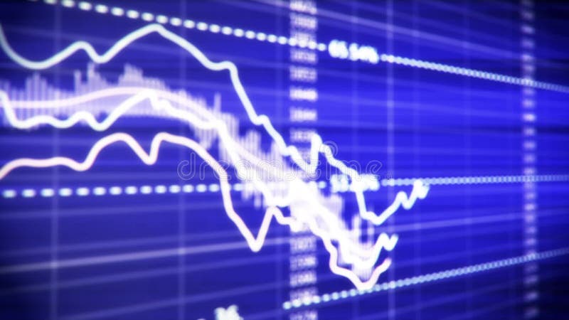 Financial graph on a computer monitor screen vector illustration