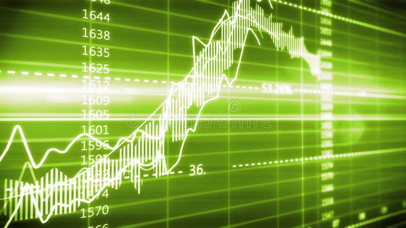 Financial graph on a computer monitor screen royalty free illustration