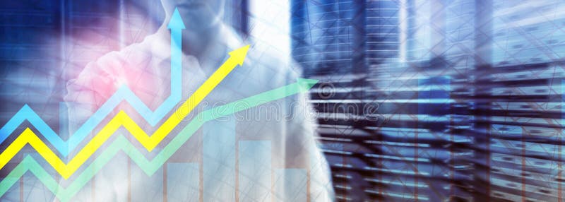 Financial growth arrows graph. Investment and trading concept. vector illustration Financial growth arrows graph. Investment and trading concept. vector illustration