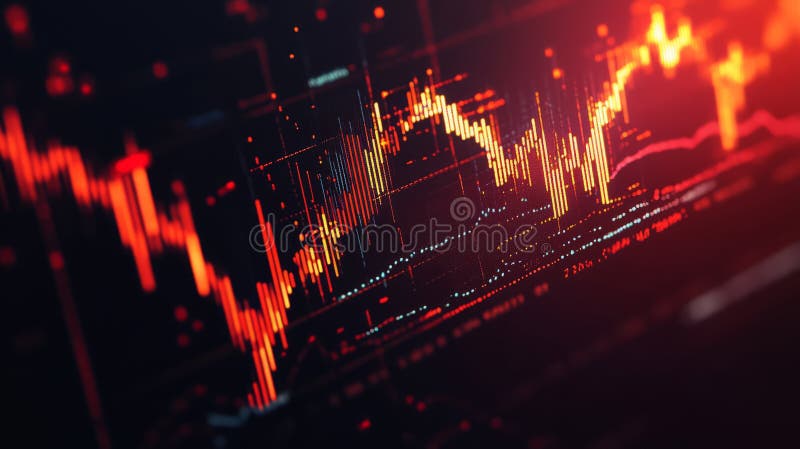Financial growth chart for stock market investment trading. Closeup stock market data chart visualization Generative AI stock illustration