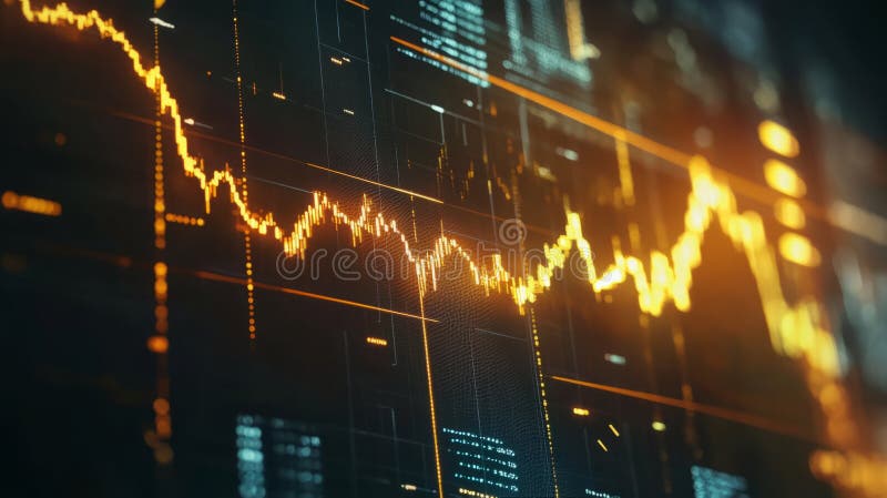 Financial growth chart for stock market investment trading. Closeup stock market data chart visualization Generative AI royalty free illustration