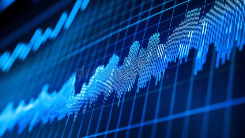 Financial growth chart for stock market investment trading. Closeup stock market data chart visualization Generative AI vector illustration