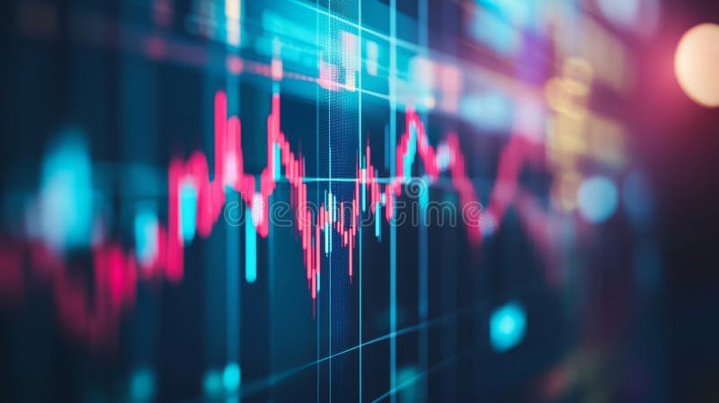 Financial growth chart for stock market investment trading. Closeup stock market data chart visualization Generative AI stock illustration