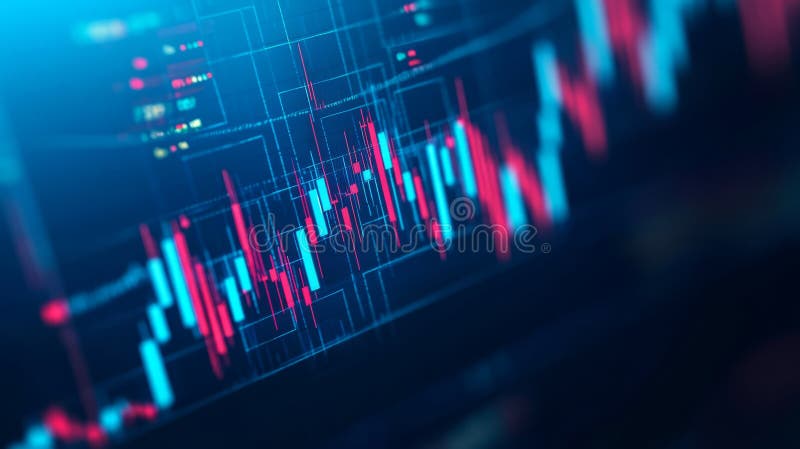 Financial growth chart for stock market investment trading. Closeup stock market data chart visualization Generative AI vector illustration