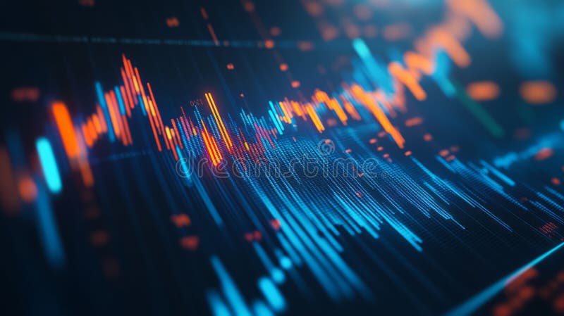 Financial growth chart for stock market investment trading. Closeup stock market data chart visualization Generative AI royalty free illustration