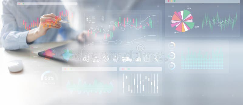 Financial Market Data Analysis and Trading Visualization royalty free stock photos