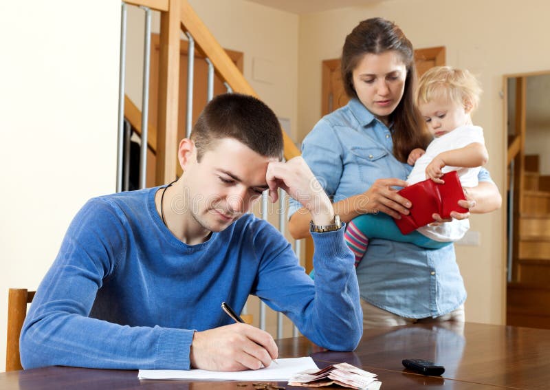 Financial Problems in Family. Stock Photo Image of business, credit