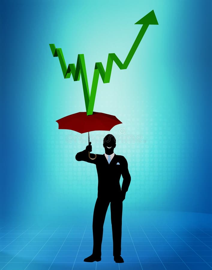 Financial Protection Umbrella Stock Illustration Illustration of