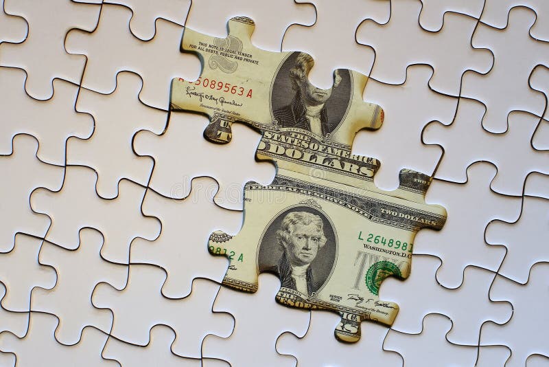 The American Dollar Financial Puzzle Stock Image Image of concepts