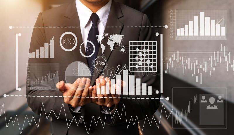 Financial report data of business operations balance sheet and income statement as Fintech concept royalty free stock images