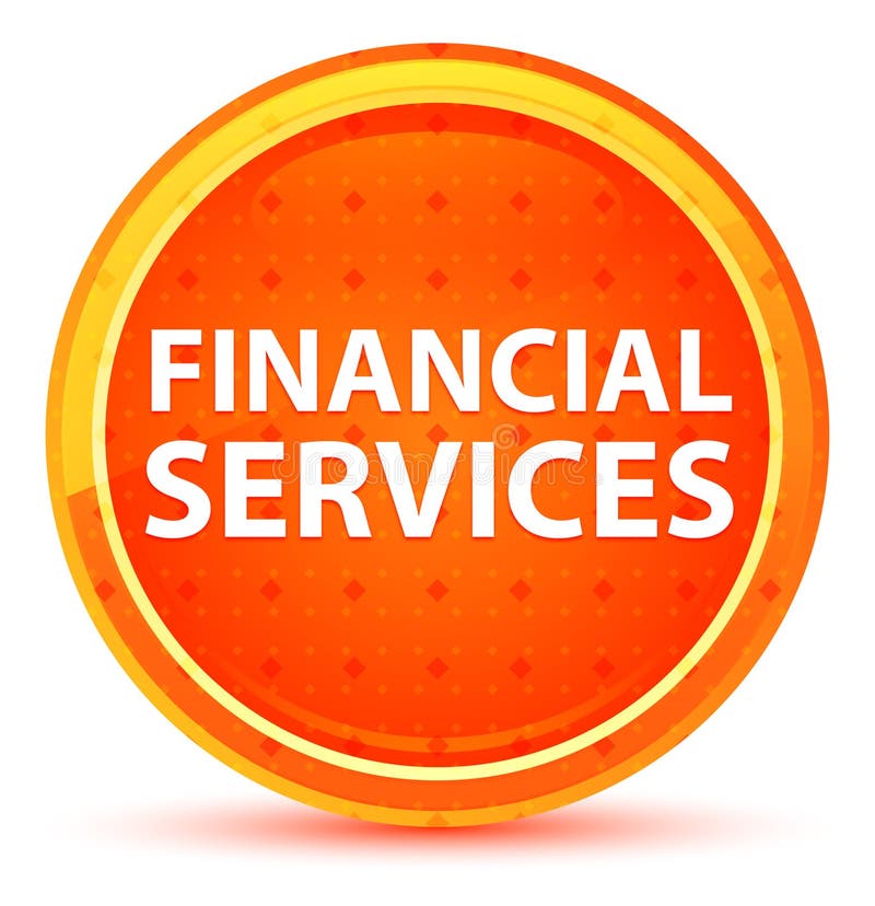 Financial Services Natural Orange Round Button stock illustration