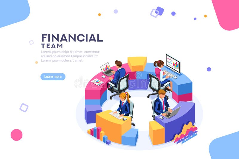 Financial Management Collaboration Website Template Banner vector illustration