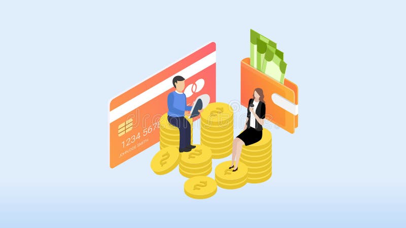 Financieel Beheer Concept Kan voor Webbanner, infographics, heldenbeelden gebruiken Vlakke isometrische elementen vectorillustrat royalty-vrije illustratie Financieel Beheer Concept Kan voor Webbanner, infographics, heldenbeelden gebruiken Vlakke isometrische elementen vectorillustrat royalty-vrije illustratie