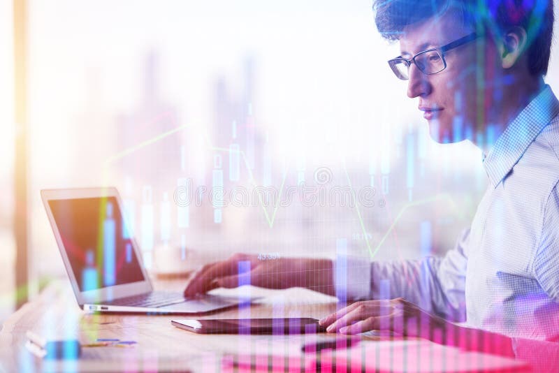 Financieel de groei en handelsconcept stock fotografie