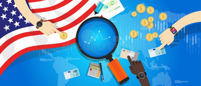 Financiële de economie van Amerika de V.S. Verenigde Staten royalty-vrije illustratie Financiële de economie van Amerika de V.S. Verenigde Staten royalty-vrije illustratie