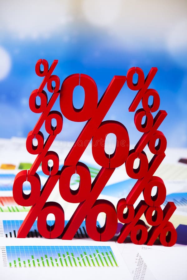 Financiënconcept, Percenten, natuurlijke kleurrijke toon stock afbeelding Financiënconcept, Percenten, natuurlijke kleurrijke toon stock afbeelding