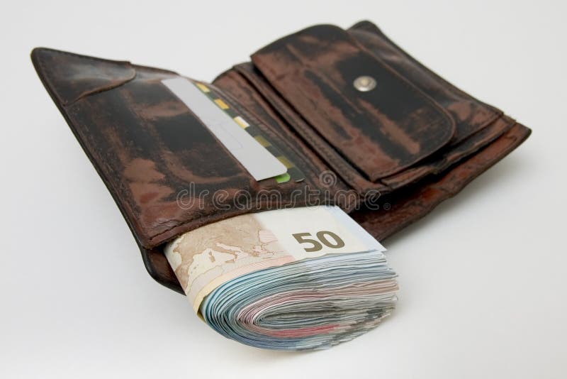 Wallet full of cash ready for some investment. Wallet full of cash ready for some investment