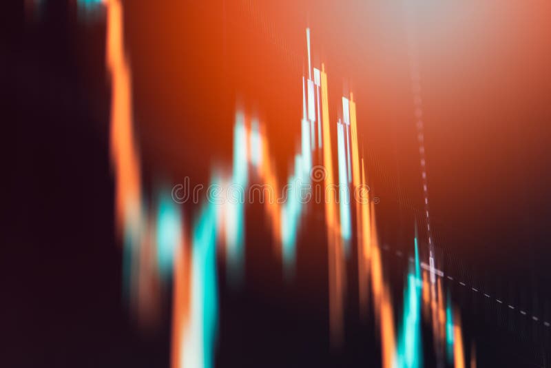 Finansiellt diagram med den övre trendlinjen graf arkivbild Finansiellt diagram med den övre trendlinjen graf arkivbild