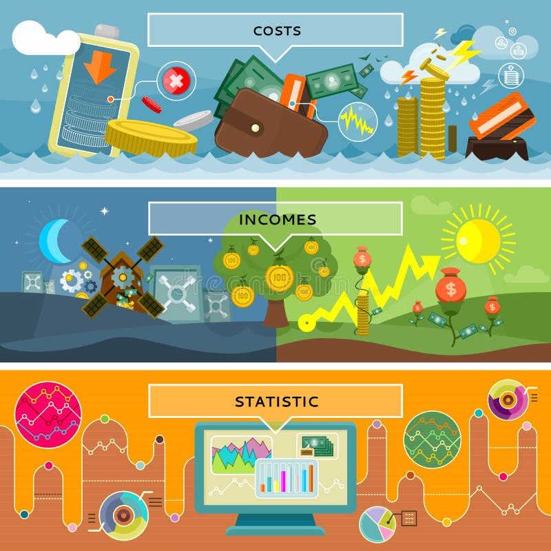 Finansowi statystyki koszty, dochody i ilustracji Finansowi statystyki koszty, dochody i ilustracji