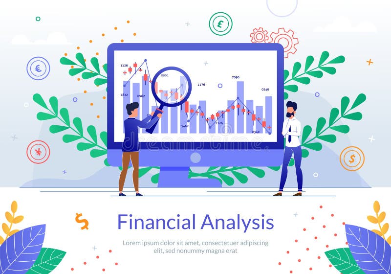 Finanzanalyse der Firmenwachstums-Vektor-Fahne stock abbildung Finanzanalyse der Firmenwachstums-Vektor-Fahne stock abbildung