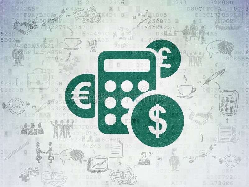 Finanzkonzept: Taschenrechner auf Digital-Papier stock abbildung Finanzkonzept: Taschenrechner auf Digital-Papier stock abbildung