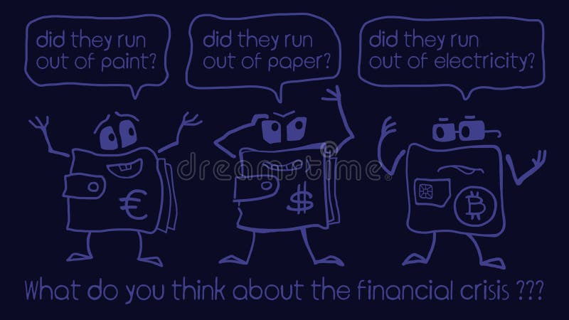 Finanzkrisekarikatur Geldillustration lizenzfreie abbildung Finanzkrisekarikatur Geldillustration lizenzfreie abbildung