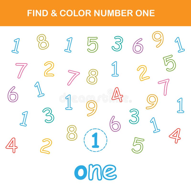 find-and-color-numbers-1-5-math-worksheet-for-kids-stock-illustration