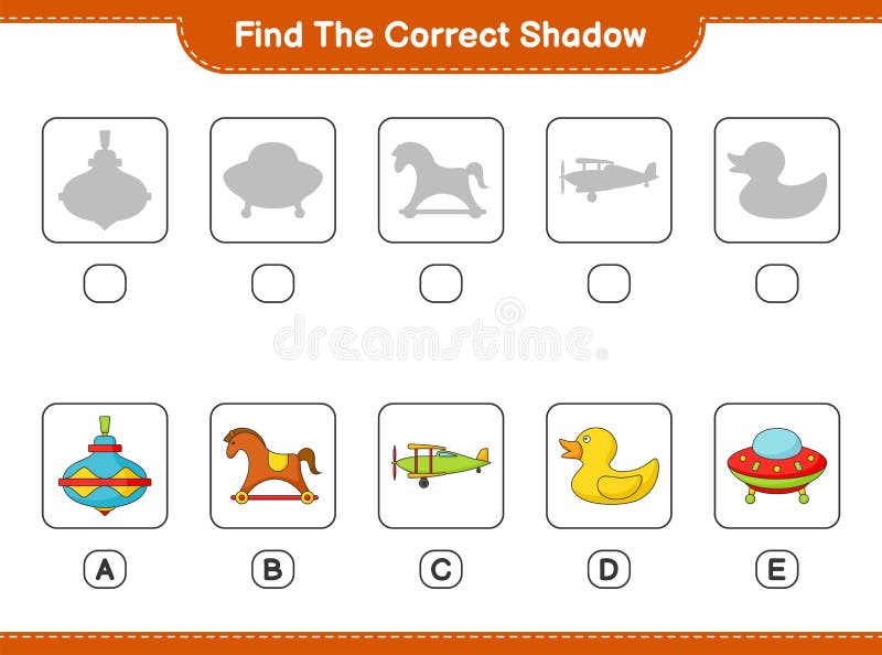 Premium Vector  Find the correct shadow find and match the