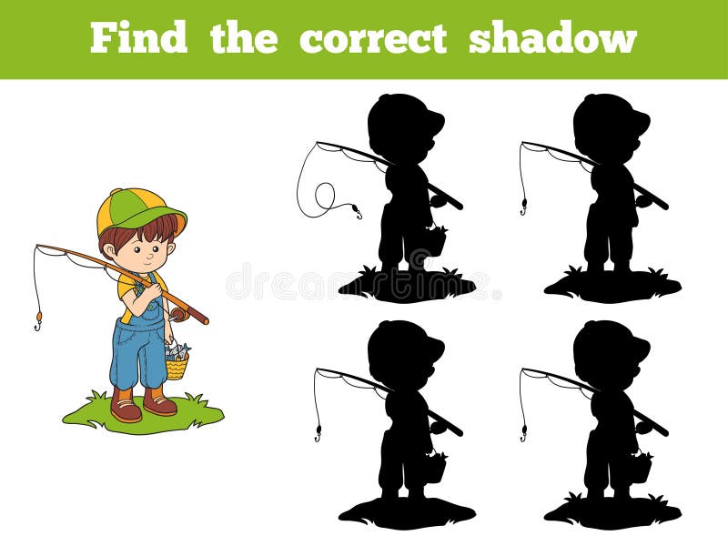 Find the correct shadow game (boy fisher)