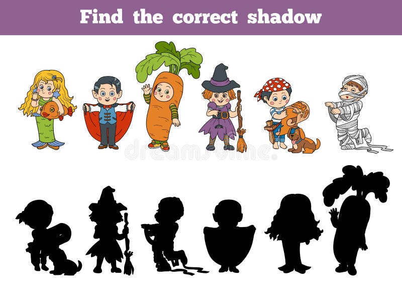 Find the correct shadow: Halloween Characters