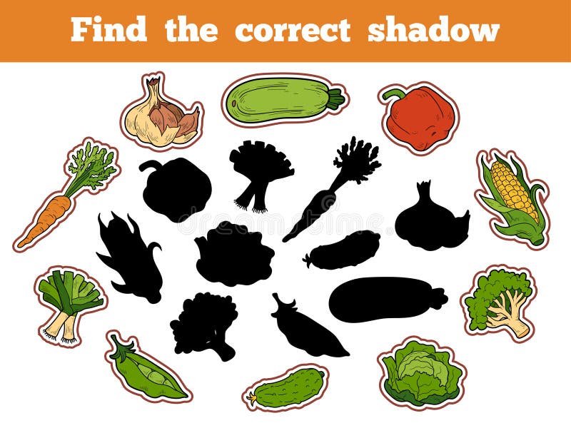Find the correct shadow (vegetables)